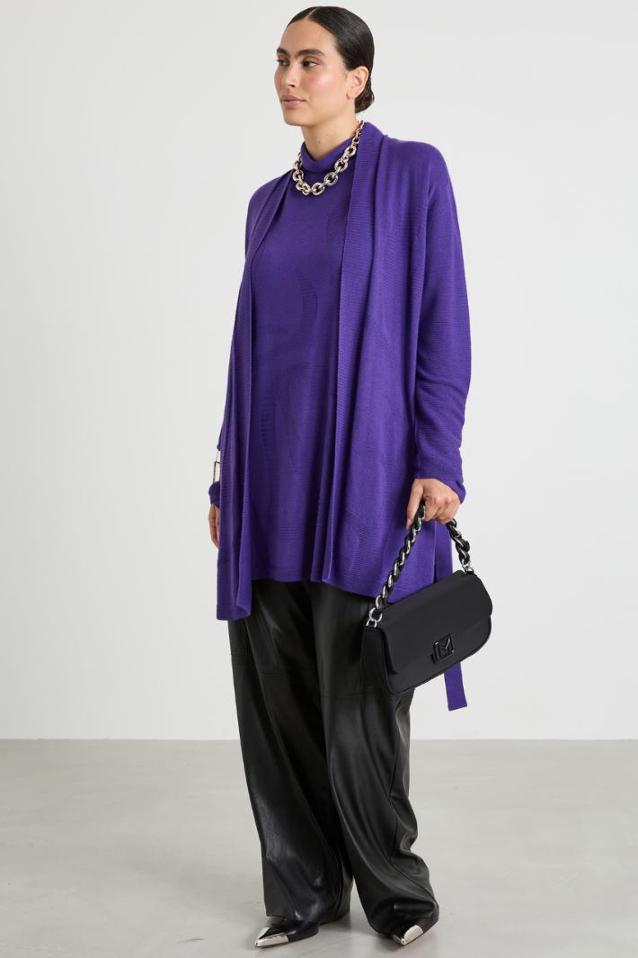 Long cardigan with belt Intrend - 3