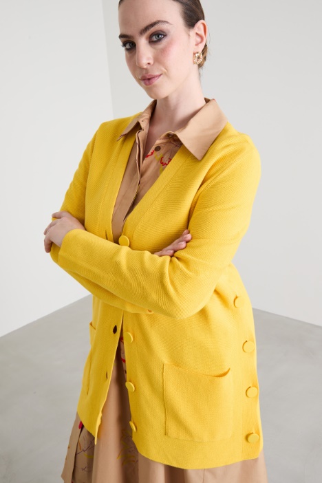 Cardigan in cotone crépe