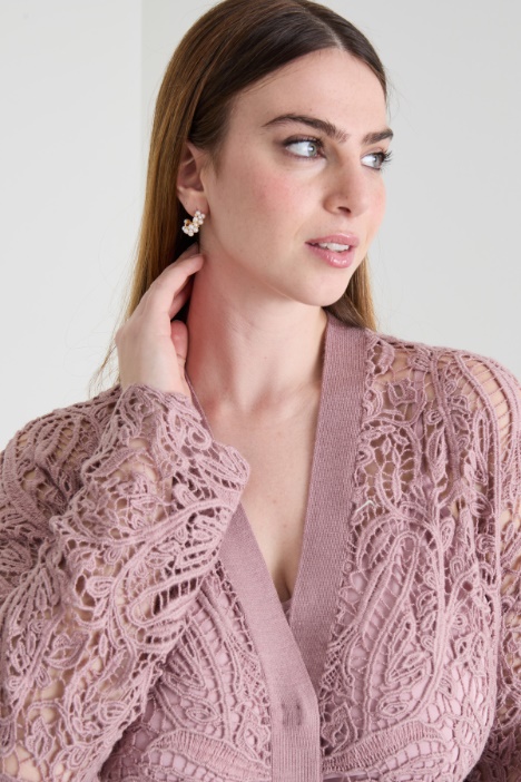 Cardigan with lace insert Intrend