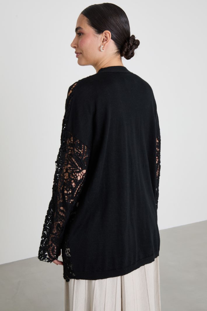 Cardigan con inserto in pizzo Intrend - 2