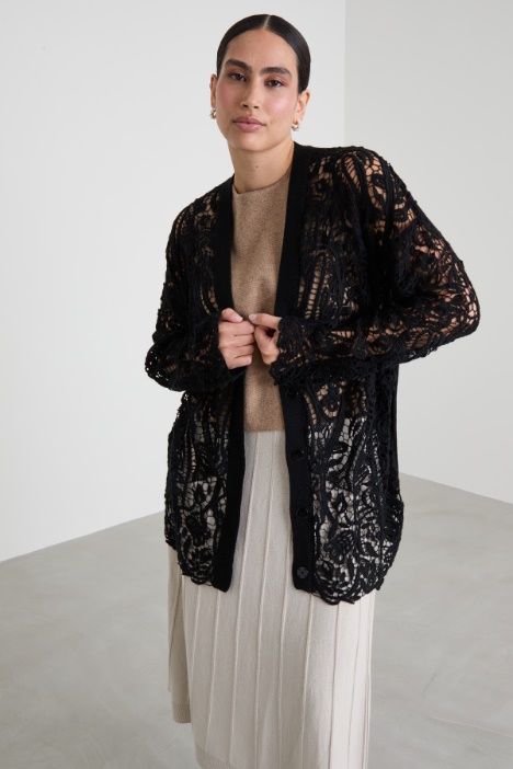 Cardigan with lace insert Intrend
