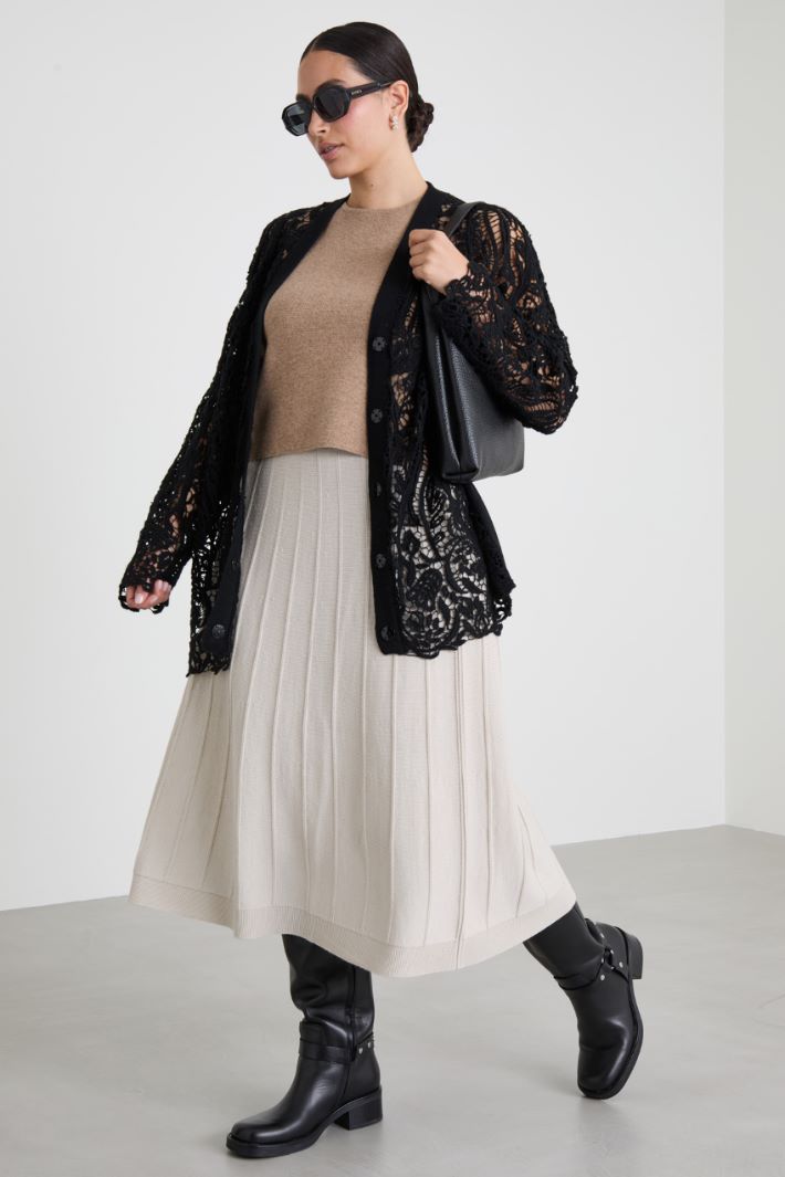 Cardigan con inserto in pizzo Intrend - 3