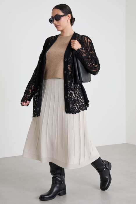 Cardigan con inserto in pizzo Intrend