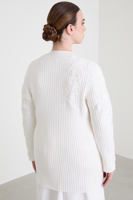 Cardigan in cotone con ricami