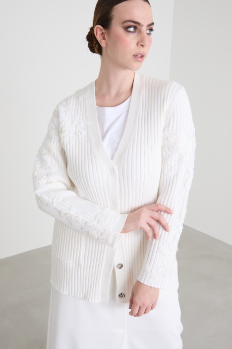 Embroidered cotton cardigan Intrend