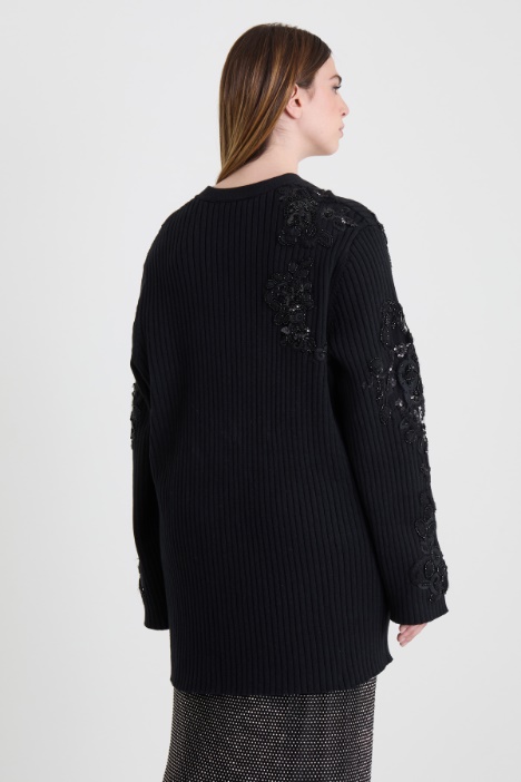 Cardigan in cotone con ricami