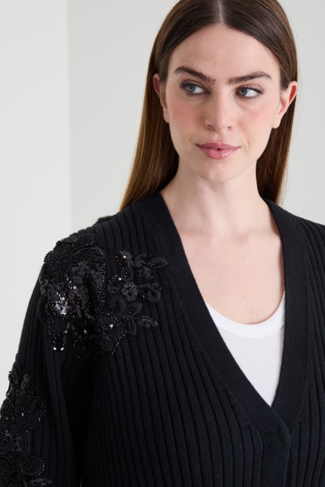 Cardigan in cotone con ricami
