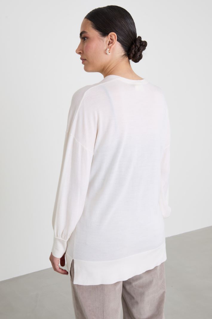 Inlaid wool cardigan Intrend - 4