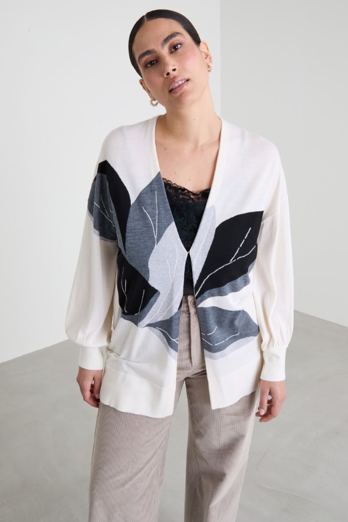 Inlaid wool cardigan Intrend - 2