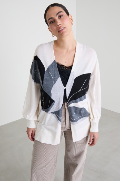 Inlaid wool cardigan Intrend