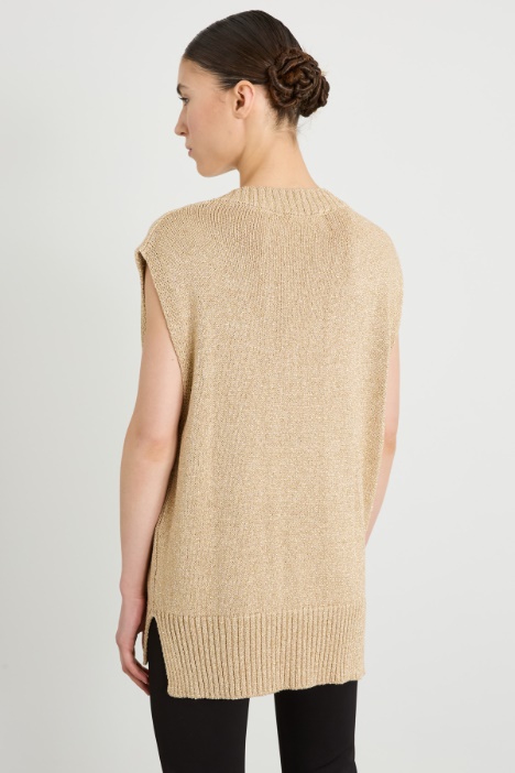Gilet in maglia lamè