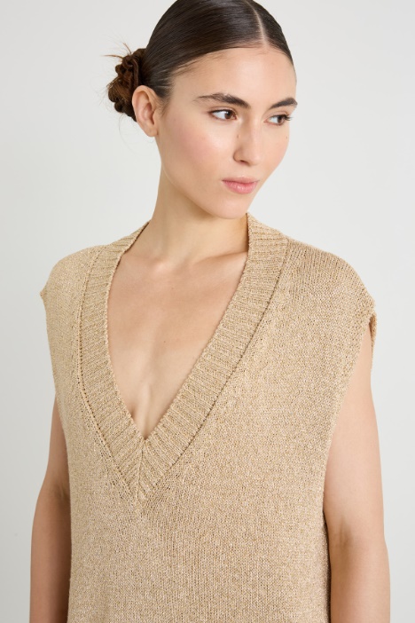 Gilet in maglia lamè