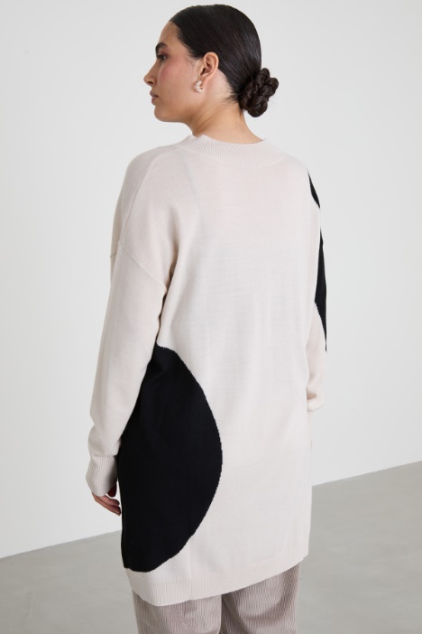 Maglia lunga con intarsio