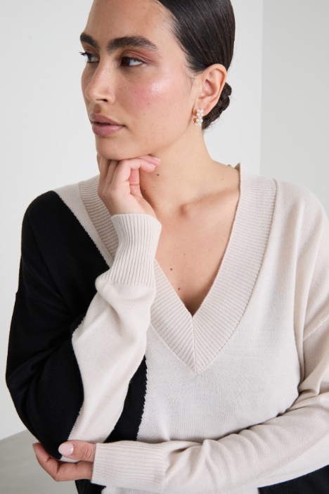 Maglia lunga con intarsio