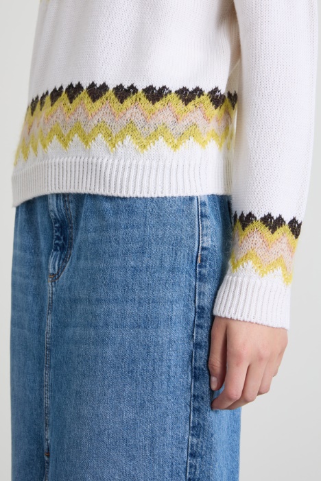 Maglia in misto lana jacquard