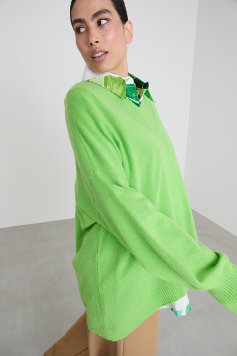 Maglia svasata in cashmere