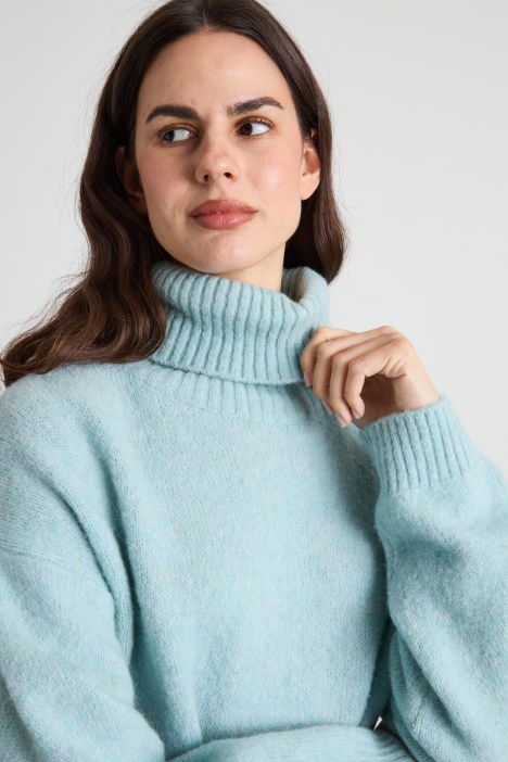 Maglia a collo alto in misto lana