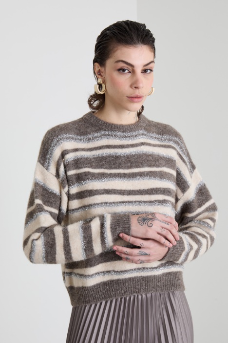 Maglia a righe lamè