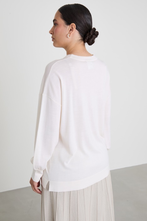 Maglia in lana con intarsio