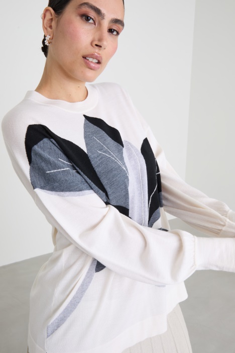 Maglia in lana con intarsio