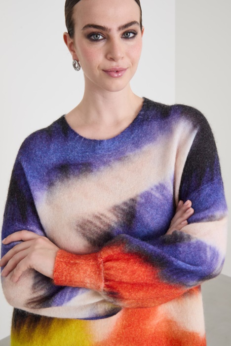 Maglia stampata in misto lana