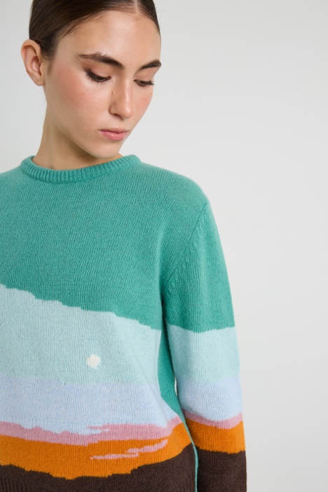 Maglia in lana con intarsio