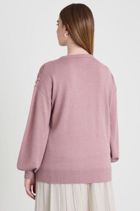 Maglia con inserto in pizzo