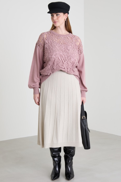 Sweater with lace insert Intrend