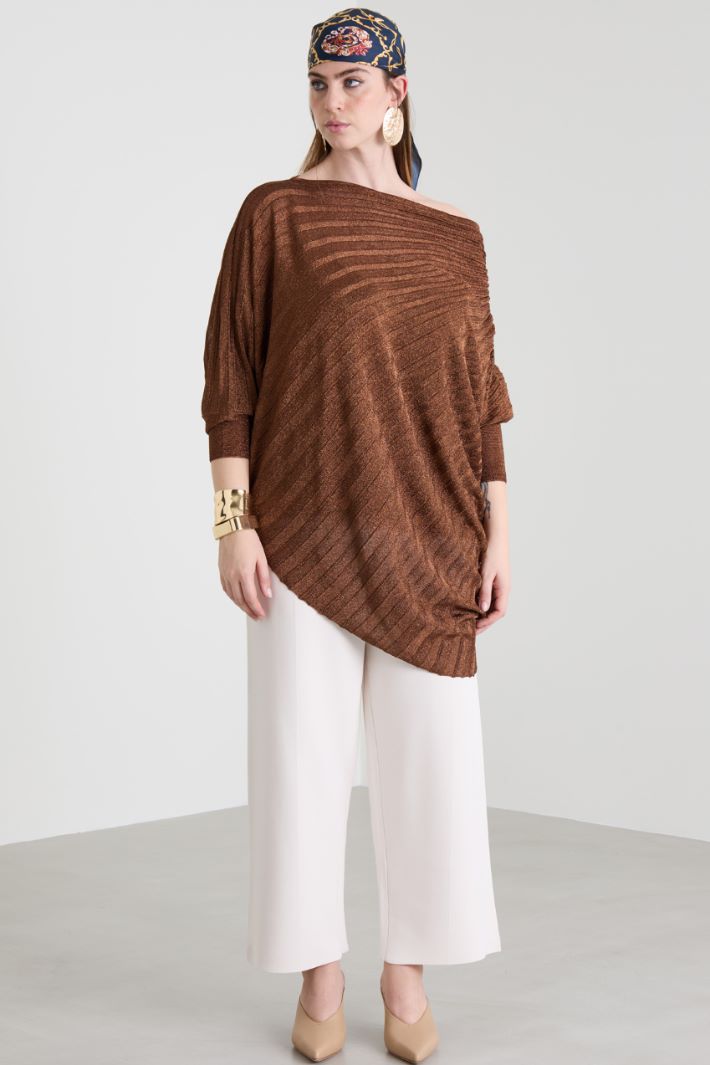Pleated lamé sweater Intrend - 3