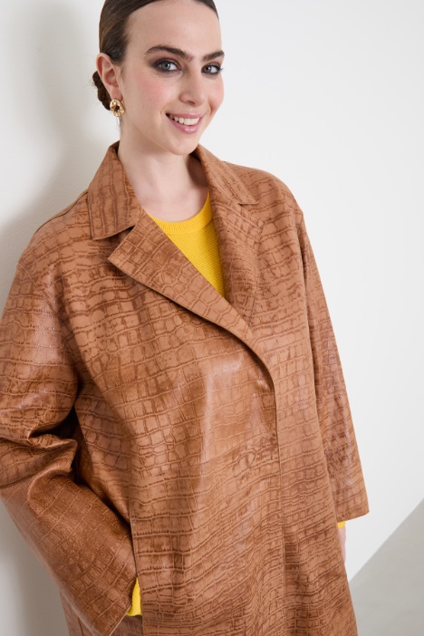 Spolverino in nappa stampa cocco