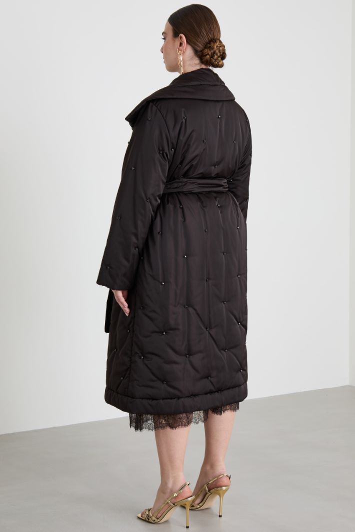 Long padded coat with rhinestones Intrend - 3