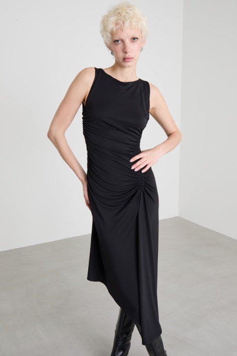 Vestido drapeado de punto