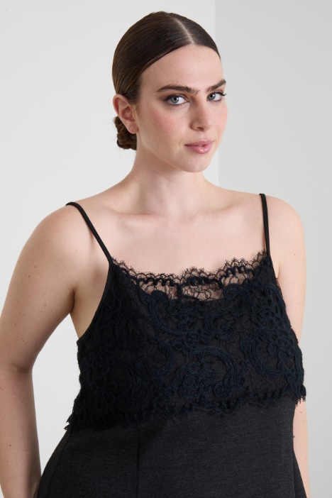 Combinación de punto y encaje