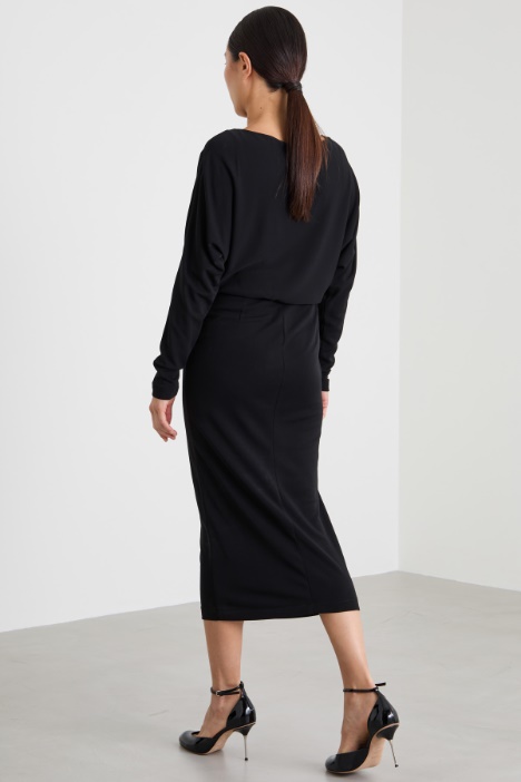 Abito midi in crêpe