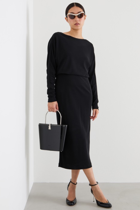 Midi crepe fabric dress Intrend