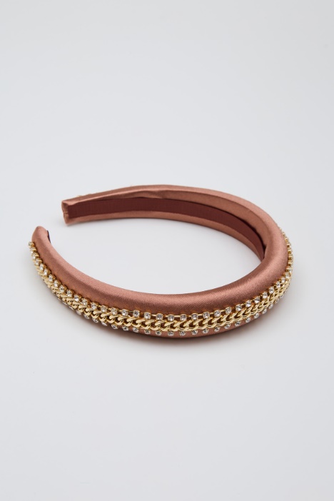Rhinestone-embellished satin headband Intrend - 2