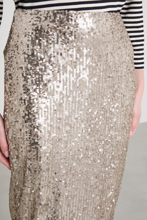 Gonna longuette con paillettes