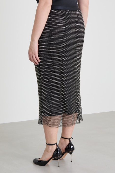 Gonna in rete con strass