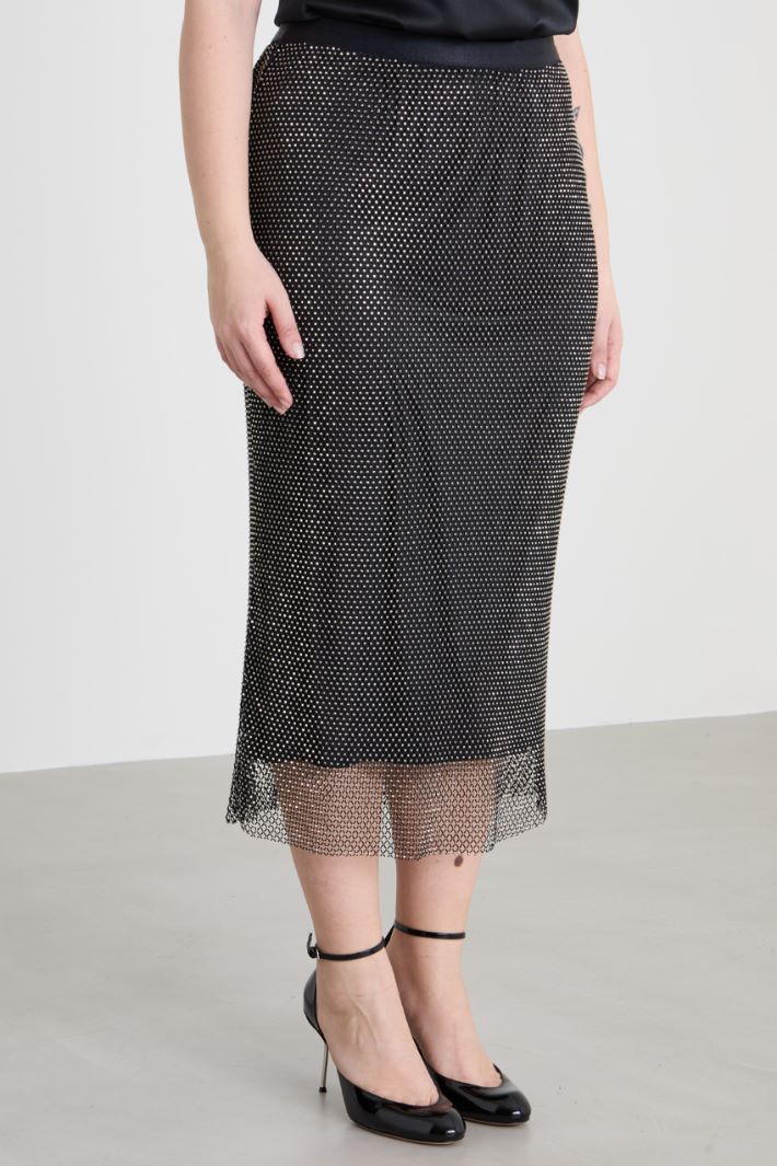 Gonna in rete con strass