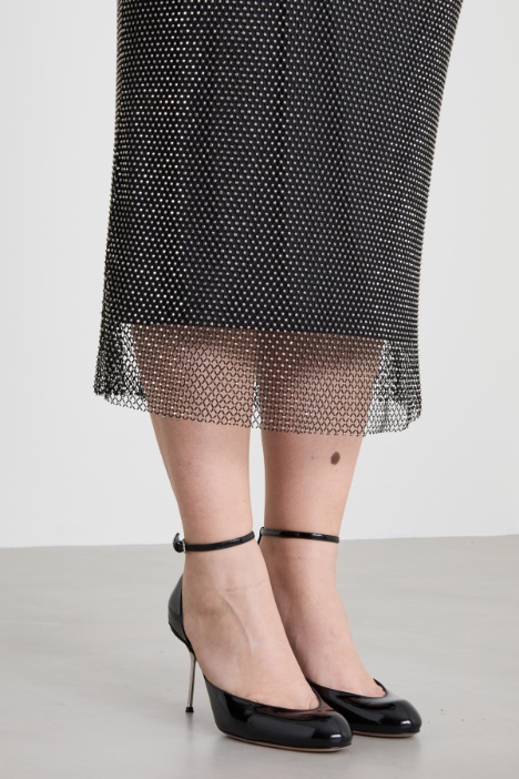 Gonna in rete con strass