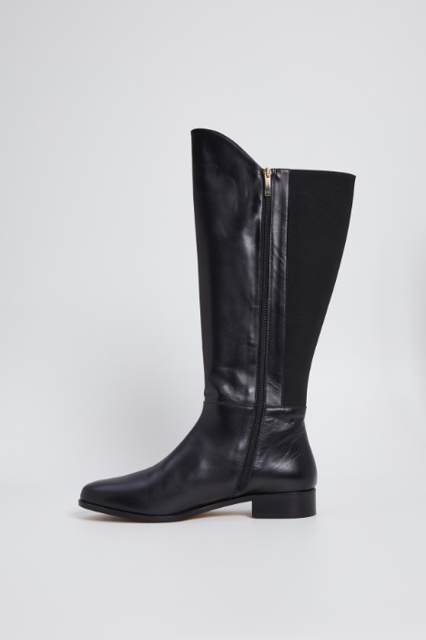 Stivali in pelle con elastico