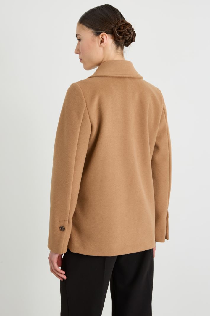 Double-breasted jersey cloth pea coat Intrend - 3