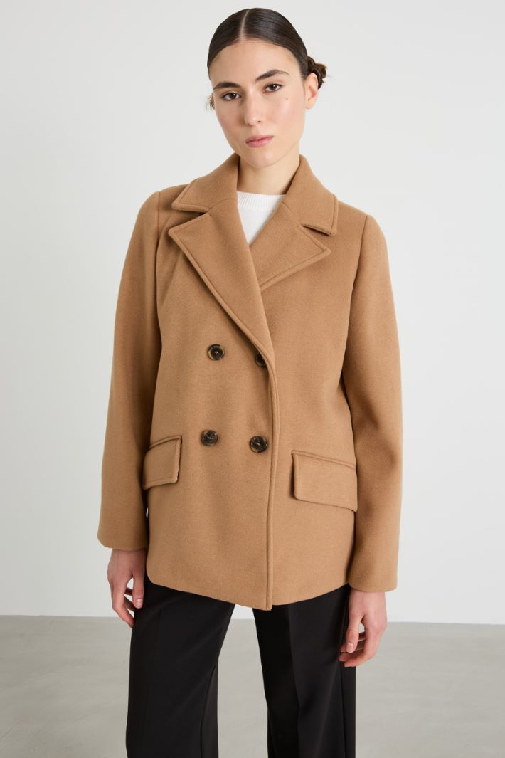 Double-breasted jersey cloth pea coat Intrend - 2