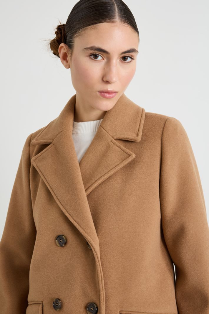 Double-breasted jersey cloth pea coat Intrend - 4