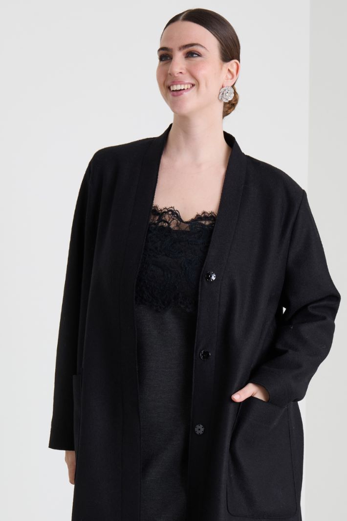 Wool jersey coat Intrend - 4