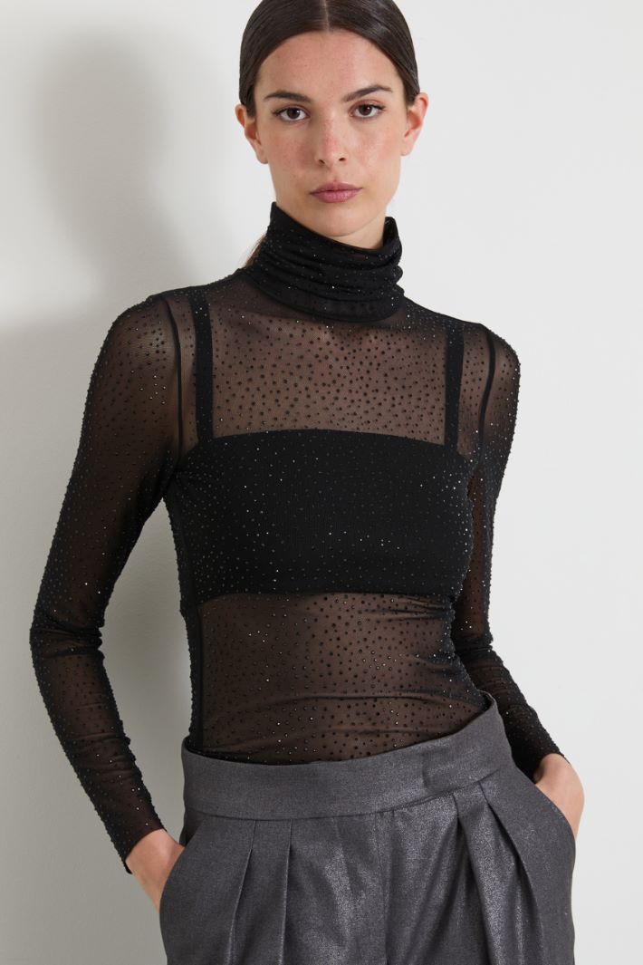 Tulle polo-neck sweater Intrend - 4