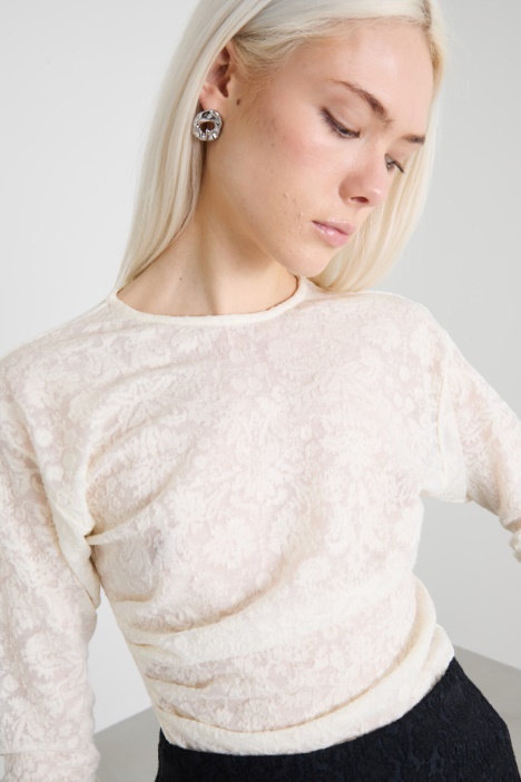 T-shirt in jersey pizzo