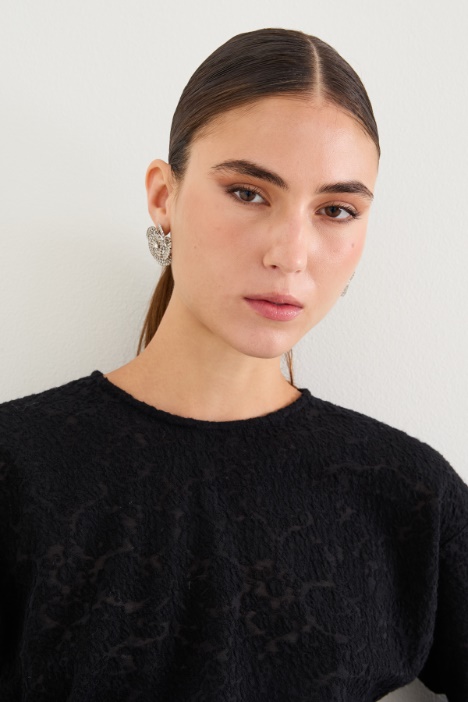 T-shirt in jersey pizzo