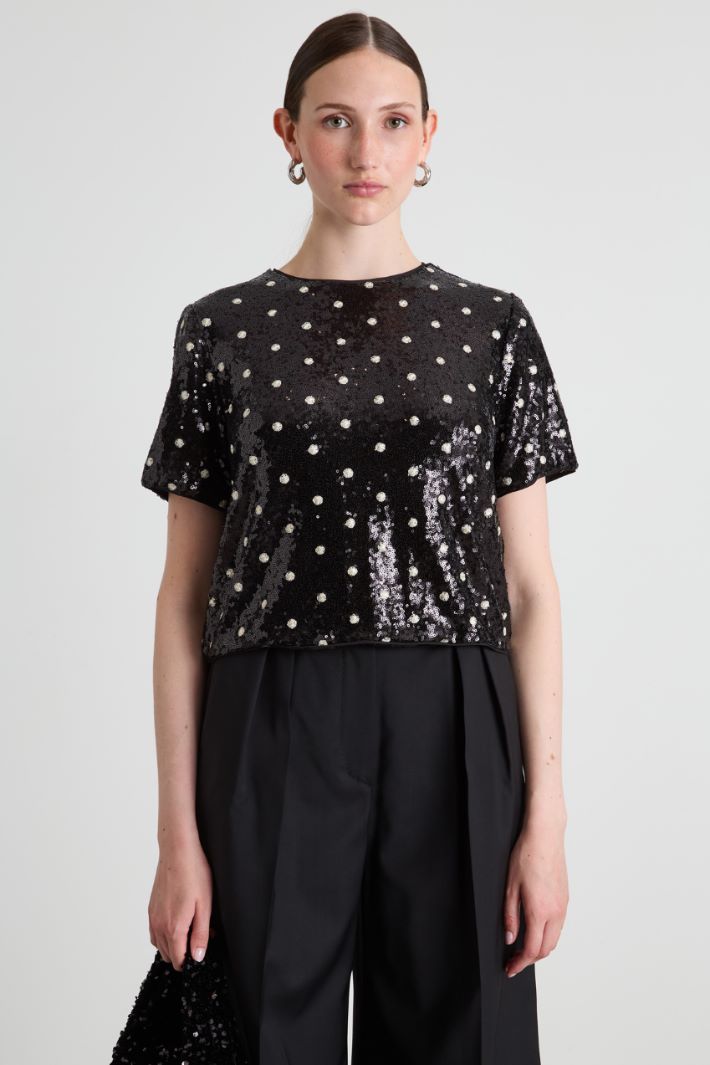 Camiseta de lentejuelas Intrend