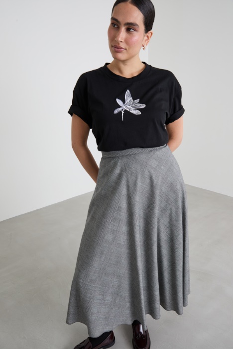 Embroidered jersey T-shirt Intrend